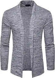 [DGHM-JLMY] Mens Lightweight Open Front Coat Long Sleeve Shawl Collar Cardigan Fashion Casual Soft Cardigans