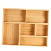 Bathroom Drawer Organizer, Bamboo Box Bin for Junk Vanity Desk 2''H 5 Boxes