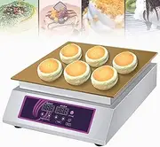 Commercial Electric Griddle,Muffin Making Machine,Pancake Maker Souffle Maker Dorayaki Baker,with 26.5 * 14inch Copper Heating Plate,Non-Stick Waffle Maker(Singlehead)