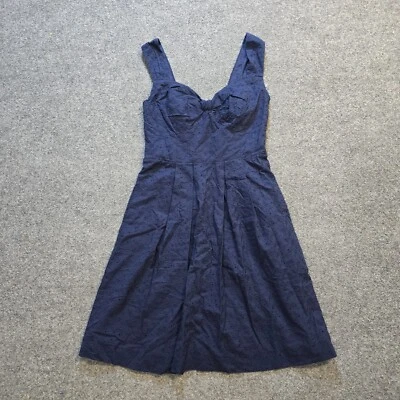 Lilly Pulitzer Dress Womens Size 2 Blue Eyelet Lace A Line Coastal Preppy Casual