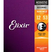 Elixir 6 SETS 80/20 Nanoweb Bronze Acoustic Guitar Strings Light (12-53) / 11052
