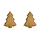 2Pcs Wooden Serving Tray Christmas Tree Tray Plate for Restaurant Home (Pointy T