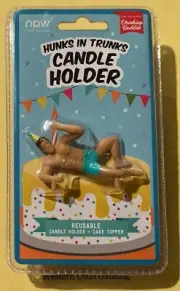 NPW Hunks In Trunks Candle Holder NEW Drinking Buddies Cake Topper