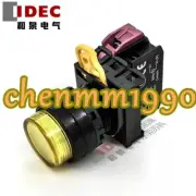 1PC NEW IDEC Yellow button switch with indicatorYW1L-M2E01QM3Y YW-DE YE-E011B#YM