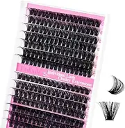 FADLASH Cluster Lashes D Curl Wispy Individual Lashes DIY Eyelash Extension Natural Look Reusable Fluffy Cluster Eyelash Extensions Self Application At Home (80D+100D-0.07D-12-18MIX)