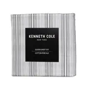Kenneth Cole Lexington Stripe Cotton Sheet Home Bedding Cover Set 250TC