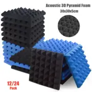 12/24 Pack 30x30x5cm Studio Acoustic Foam Panels Sound Insulation Foam Sponge