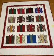 “Maw Maw B” Handmade Quilt “XMAS JOY”, Tied Quilted, Reversible