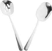 GREENADSCAPE Portable Slotted Utensils Set 2pcs Large Serving Spoon Set for Home Restaurant