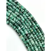 Emerald Natural Gemstone Faceted Heishi Disc Shape Beads, Tyre Shape Beads