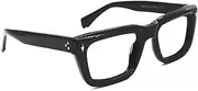 [BETSION] Vintage Square Acetate Spring Hinges Retro Rectangle Eyeglasses Frame Unisex for Men Women