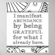 Positive Affirmation Manifest Abundance Wealth Money Attitude of Gratitude Quote