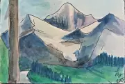 "Majestic Mountains" – Original Watercolor by Loretta Nash | A Singular Moment