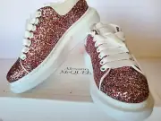 New Alexander McQueen Platform Oversized Sole Trainer Glitter Sneaker 37 / US 7