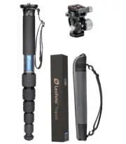 【Leofoto USA】 Leofoto MP-366C+VH-10S CF Monopod with VH-10S Two Way Tilt Head