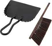 HEALEEP 1 Set Heavy Duty Steel Dustpan Set Brush Standing Dustpan for Kitchen Garden Outdoor Use