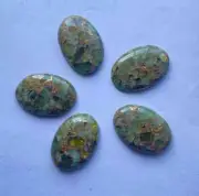[WHOLESALE] PERIDOT COPPER TURQUOISE CABOCHON OVAL SHAPE LOOSE GEMSTONE