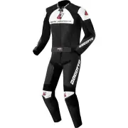 Losail Black White 2PC Leather Motorcycle Suit