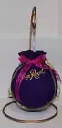 Purple Crown Royal Large 5" Artesian Christmas Ornament w/ Fuchsia Color Bow