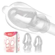 2PCS Male Penis Special Condom Delay Extension Gllan Sleeve Permanent Ribbed