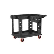 Suncast Commercial 2-Shelf Utility Cart 360° Adjustable Caster 26.5" Heavy-Duty