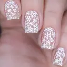 Christmas Snowflake Print Artificial Nail 24Pcs Press on Nail Easy to Apply