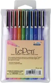 4300-10C Marvy LePen Marker, Micro Fine Plastic Tip, Bright Colors, Pack of 10