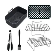 6Pcs Air Fryer Racks Accessories for Ninja Dual AF300UK AF400UK Silicone Liners