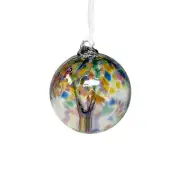 Multicolor Tree of Life Glass Globe - Small 3.5 inch Hand Blown Handmade Hang...