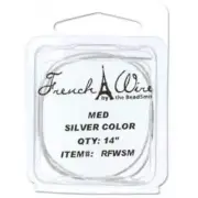 French Wire Silver Color Bullion Beading Bead Med 14 In
