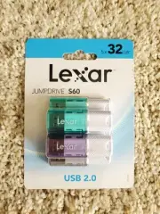 Lexar JumpDrive S60 USB 2.0 Flash Drives, 32GB, Set Of 5 Drives