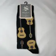SockSmith Mens Guitar Graphic Crew Socks New With Tag