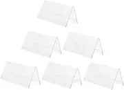 6pcs Triangle Display Stands Blank Acrylic Signs Clear Name Card Holders for Conference Name Place Card Table Number