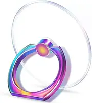 TACOMEGE Clear Phone Ring Grip Holder Kickstand, Finger Ring Stand for Cell Phone Tablet Case Accessories, Round (1PCS)
