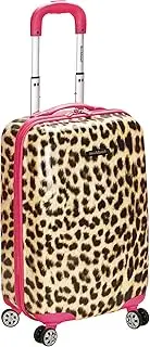 [Rockland] Safari Hardside Spinner Wheel Luggage, Pink Leopard, Carry-On 20-Inch, PINKLEOPARD, Carry-On 20", Melbourne Hardside Expandable Spinner Wheel Luggage