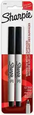 2 PK Sharpie 37161PP Permanent Markers Ultra Fine Point Black 2 Ct GREAT DEAL!!