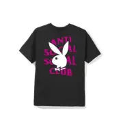 100% Auth Anti Social Social Club Playboy Remix Black Tee - Size M - ASSC bape