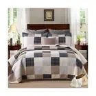 PANGUSHAN Quilts Set King Size,100% Cotton Quilt,Patchwork Plaid King Quilt B...