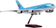 Pre-Built Model Aircraft 45cm Scale Model Airplane 1:160 Korean Air for Boeing 747-400 Aircraft Model Civil Aviation Cargo Plane Miniature Airplane Model(with Light)