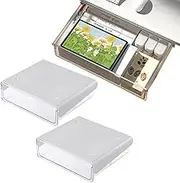 2-Pack Under Desk Drawer Organizer Set - Large Capacity Office Hidden Storage Solution for Desk, Transparent, Durable Material - Desk Under-Drawer Storage Box