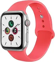 Compatible for Apple Watch Band 38mm 40mm 41mm 42mm 44mm 45mm 49mm Soft Silicone Sport Strap for Apple iWatch Ultra 2 Ultra Series 9/8/7/6/5/4/3/2/SE 2/SE,Dark Pink 38/40/41mm-S/M