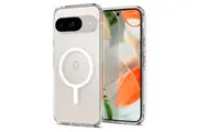 SPIGEN Google Pixel 9 Pro Case, Genuine SPIGEN Ultra Hybrid MagFit MagSafe Compatible Magnet Cover for Google - Clear Case with White Ring
