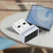 USB Fingerprint Reader for Windows Security Key Biometric Fingerprint Scanner Sensor Module for Inst silver-gray