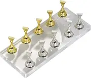 Tainrunse Nail Display Stand Solid Acrylic Nail Holder Tray Versatile Practice Base for Novice Professional Manicure Artists B