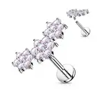 Piercing Labret Ear Triple Flower Aurore Borealis
