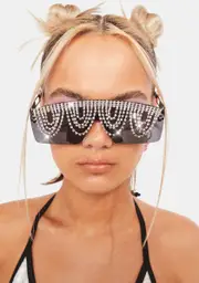 Wicked Lustrous Visions Rhinestone Sunglasses