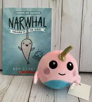 Pink Narwhal Squishy Plush + Ben Clanton’s Book UnicornOfTheSea New Kids Gift