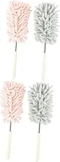 LOEFLIFA 2sets Bendable Microfiber Duster Telescopic Hand Dusting Tool for Home Cleaning for Ceilings Walls Furniture Hard to Reach Areas Machine Washable Reusable 2pcs*2