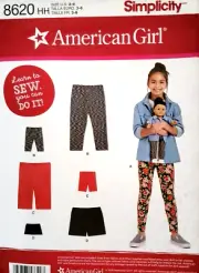 Simplicity 8620 American Girl 18" Doll & Girl Learn-to-Sew Shorts & Leggings 3-6