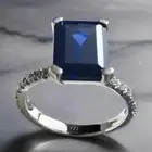 2Ct Emerald Cut Lab-Created Sapphire Solitaire Wedding Ring 14kWhite Gold Plated